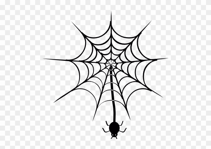 Spider Hanging Of Web Free Icon - Spider Web Simple Drawings #161265