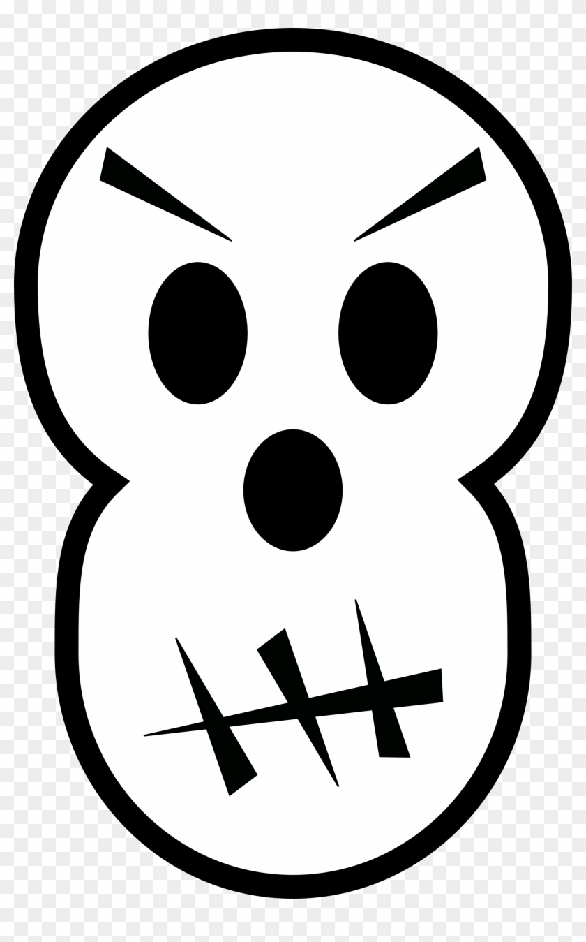 Black And White Angry Skull Free Halloween Vector Clipart - Png Black And White #161293