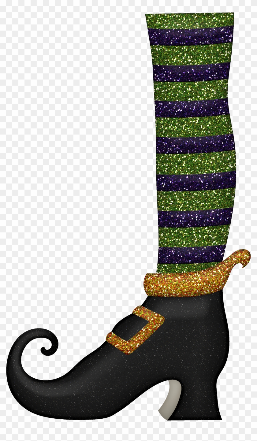 Shoe And Leg - Glitter Witch Clipart #161304