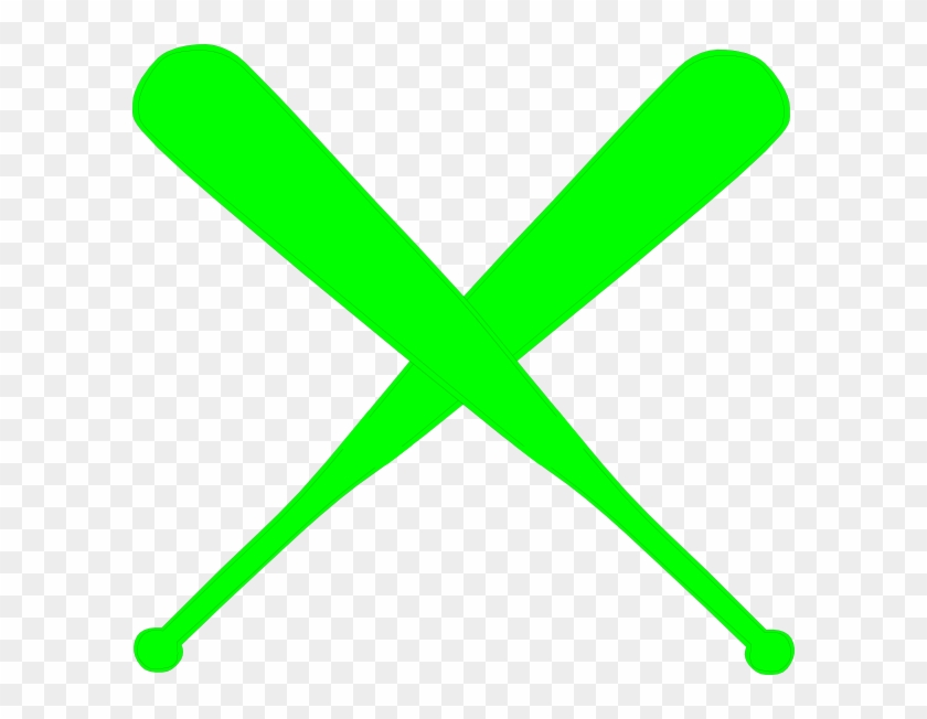 Hot Green Bats Clip Art - Crossing Softball Bats #161315