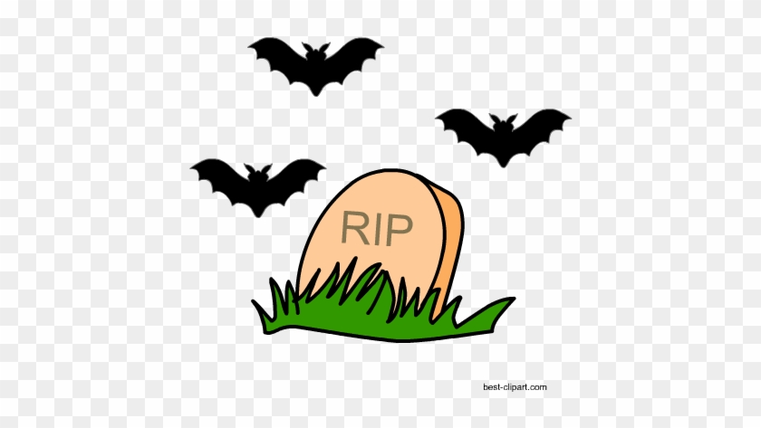 Bats And Tombstone Free Halloween Clip Art Image - Clip Art #161912