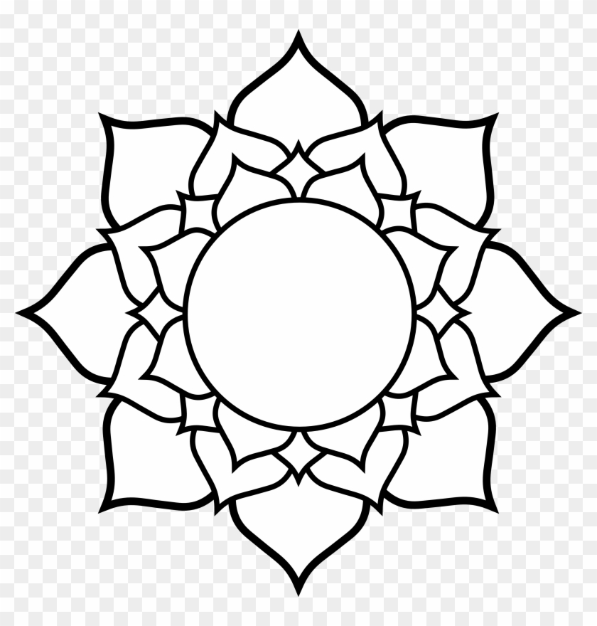 Lotus Line Drawing - Lotus Flower Drawing Top View #162021