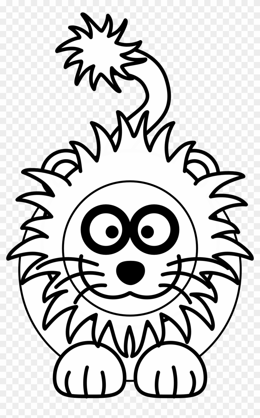 Lion Outline Animal Free Black White Clipart Images - Black And White Pictures Of Animated Lions #162191
