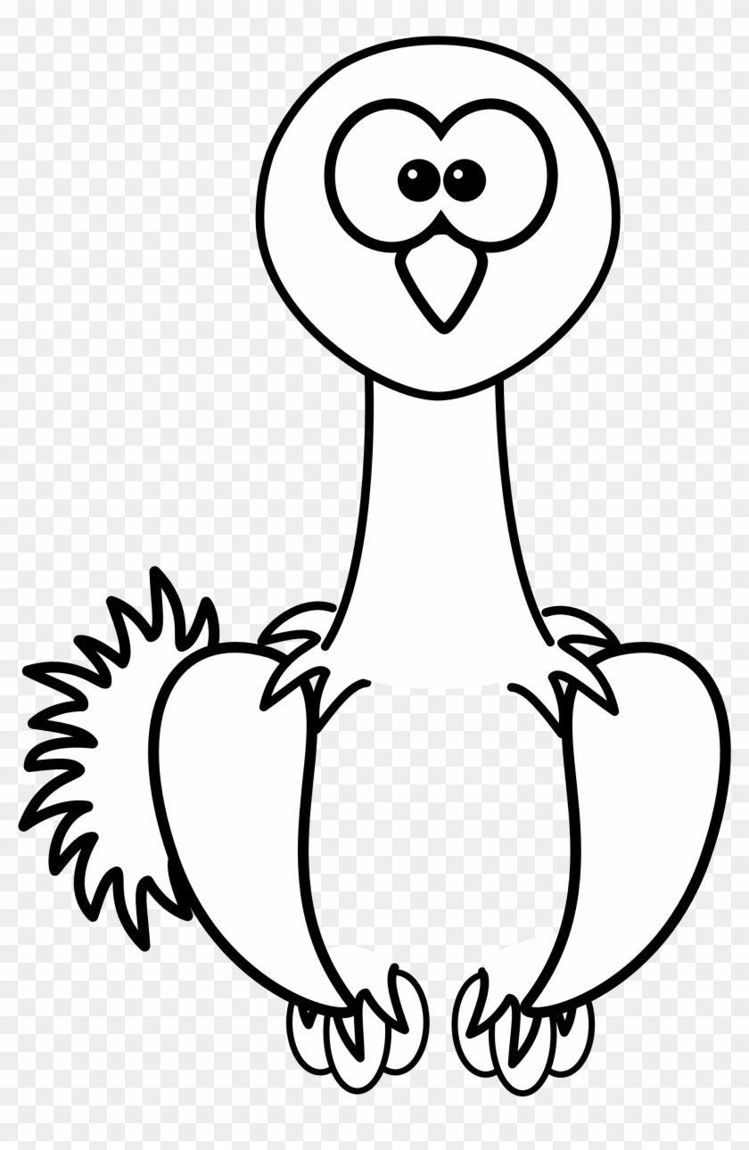 Ostrich Clipart Black And White - Cartoon Ostrich #162263