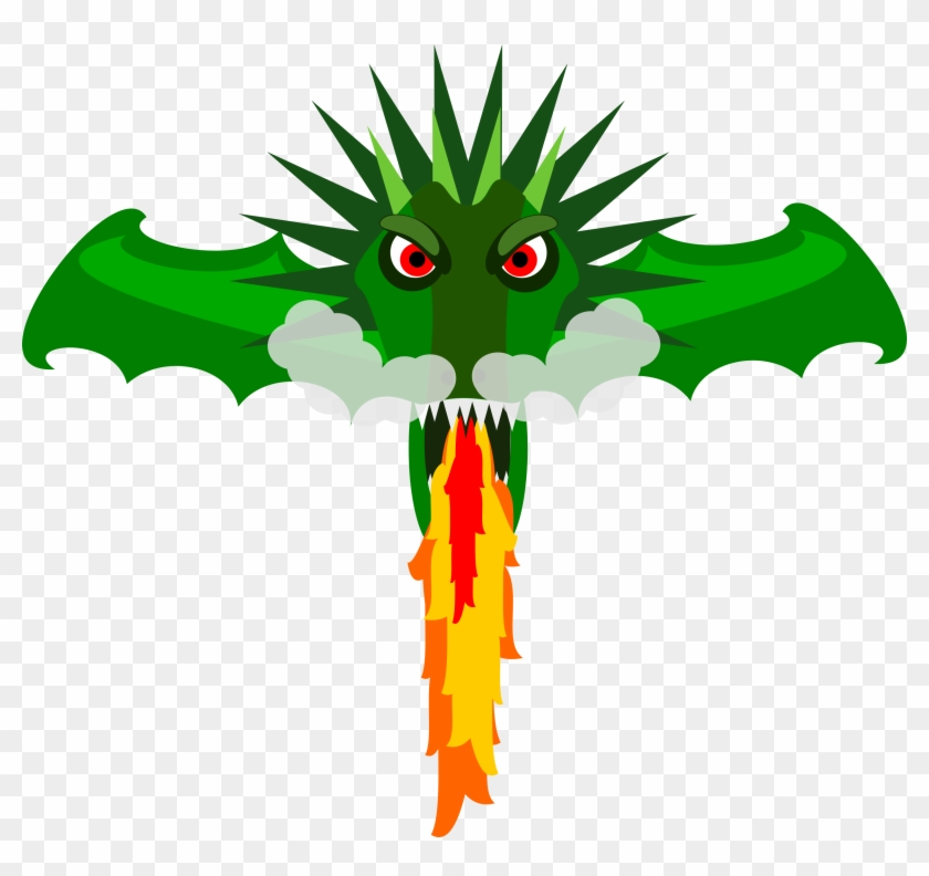 Green Dragon Clipart - Animated Dragon Breathing Fire #162390