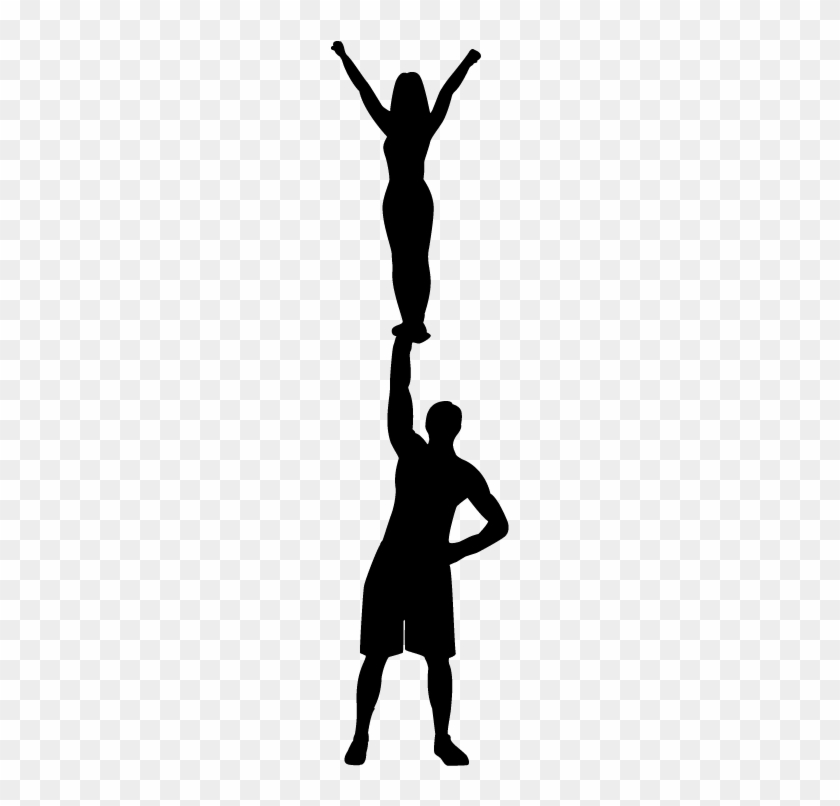 Cheerleading Silhouette Clip Art Pjh2ic Clipart - Cheerleading Stunt Silhouette #162388