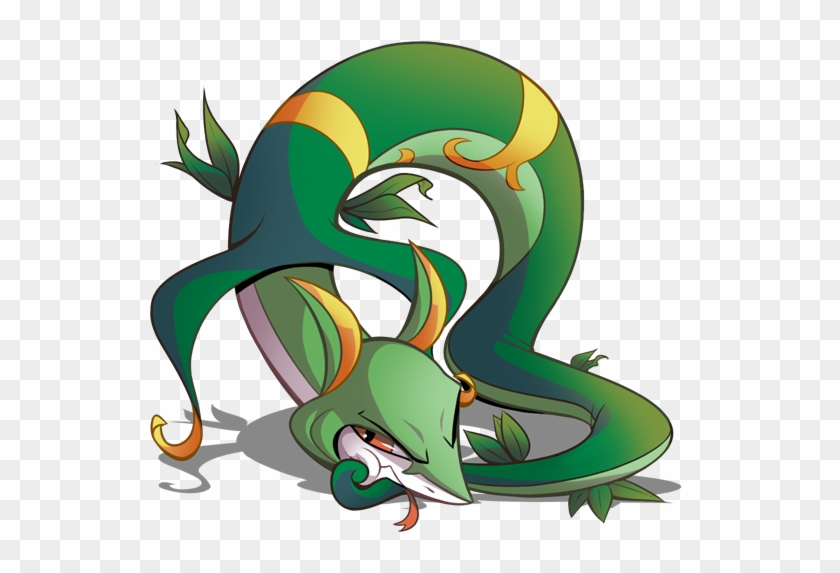 Snake In The Grass By Curly-artist - Grass Snake Pokemon #162575