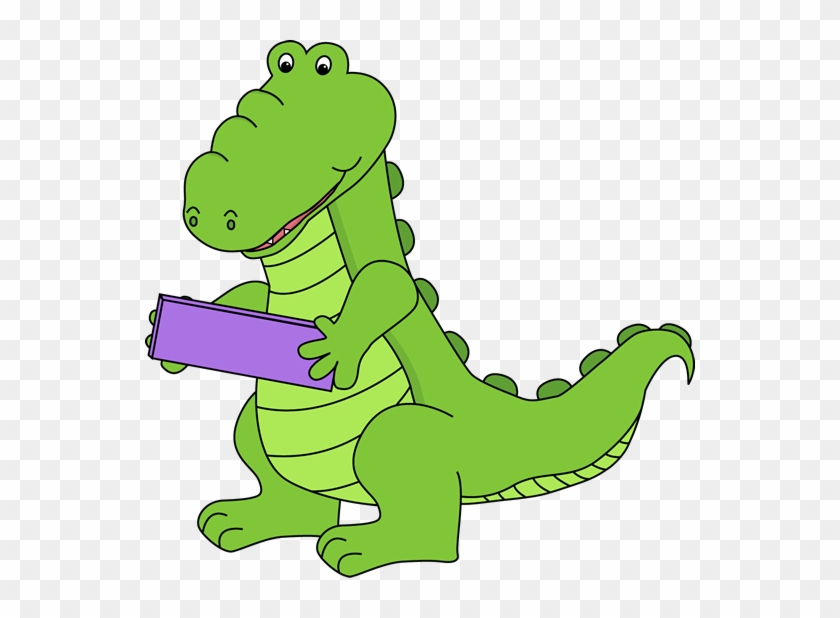 Alligator Holding A Minus Symbol - Subtraction Clip Art #162635