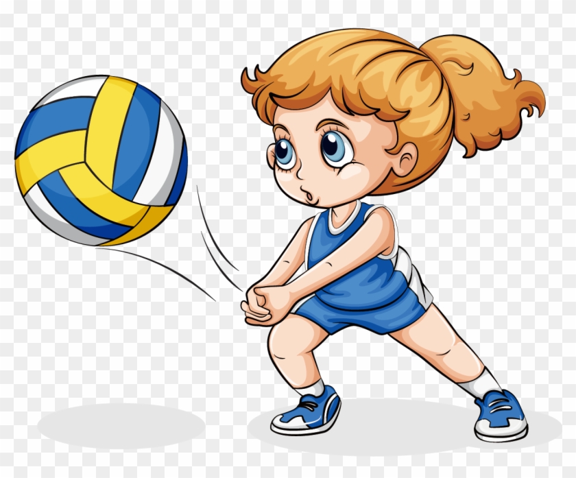 Volleyball Play Girl Clip Art - Playing Volleyball #162806