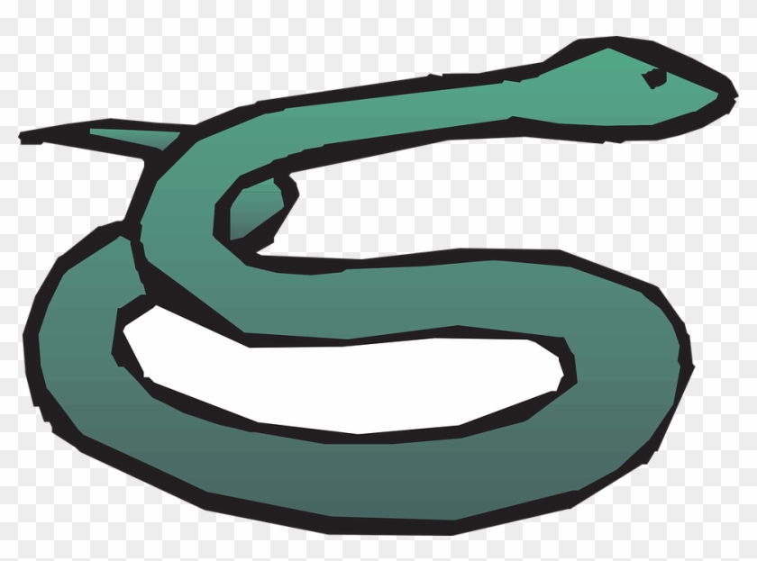 Snake Green Slithering Curled Slither - Serpiente Slither Io Png #163272