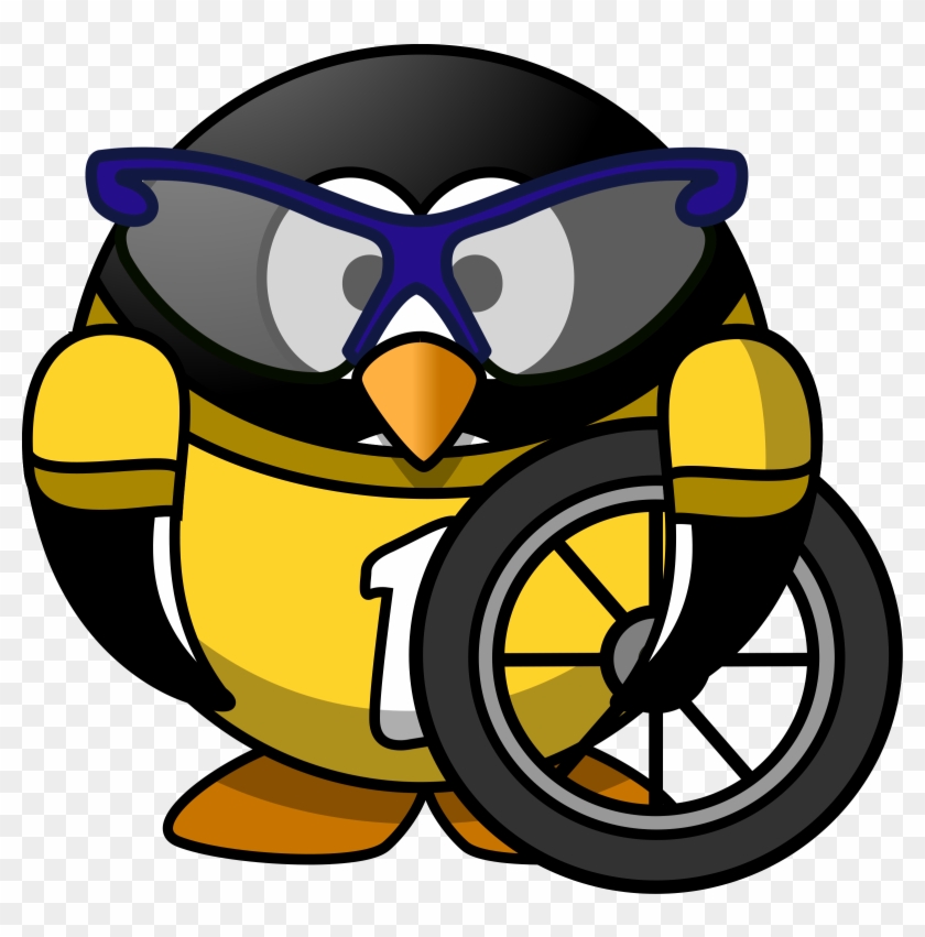 Cyclist Penguin - Cyclist Penguin Queen Duvet #163430