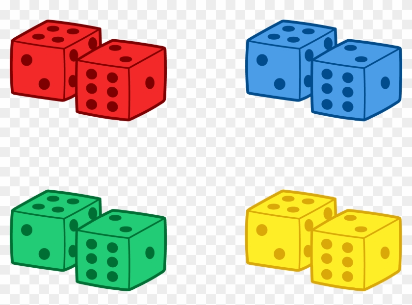 Set Of Colorful Playing Dice - Cartoon Dice Clipart #163551