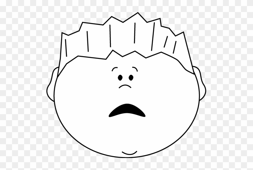 Black And White Scared Face Boy Clip Art - Boy Holding Clipart Black And White #163623