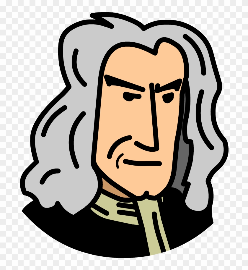 Impulse - Sir Isaac Newton Cartoon Drawing - Free Transparent PNG
