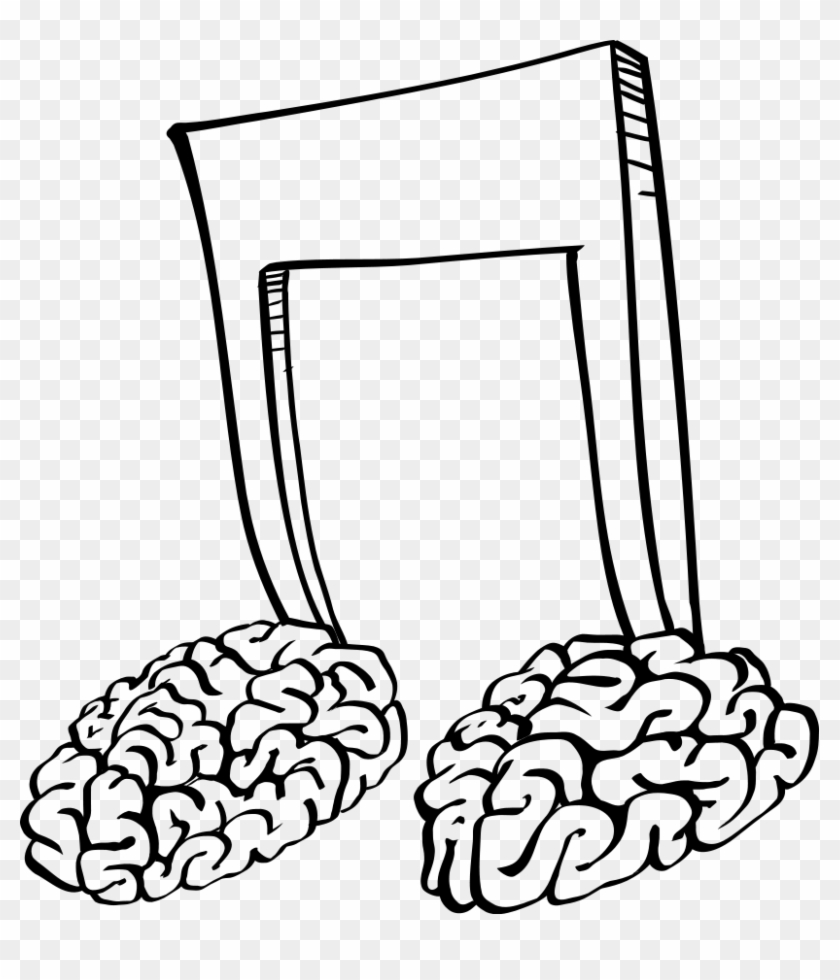 Brain Notes Clipart, Vector Clip Art Online, Royalty - Music Notes In The Brain #163979