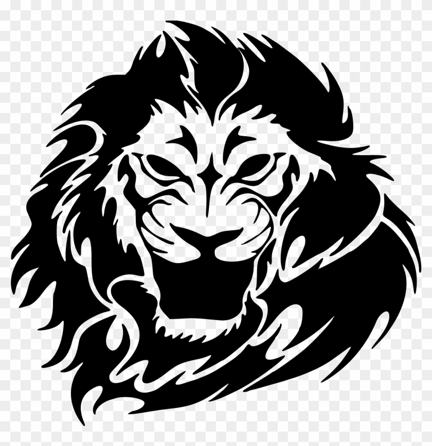 Free Lion Head Clip Art Black And White - Lion Tattoos #862164