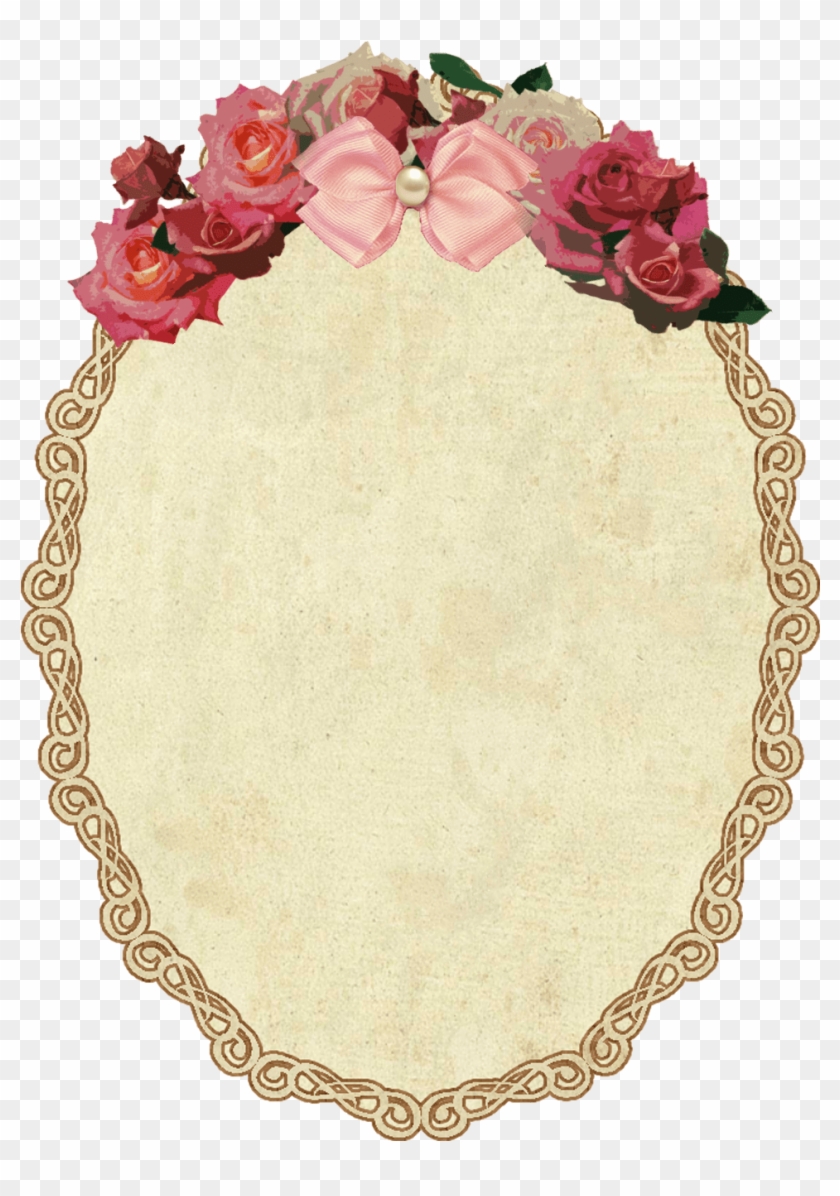 Vintage Oval Frame With Flowers Transparent - Frame Flower Vintage Png #862247