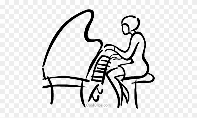 Drawing Clipart Cool Woman - Woman Playing Piano Clip Art #862468