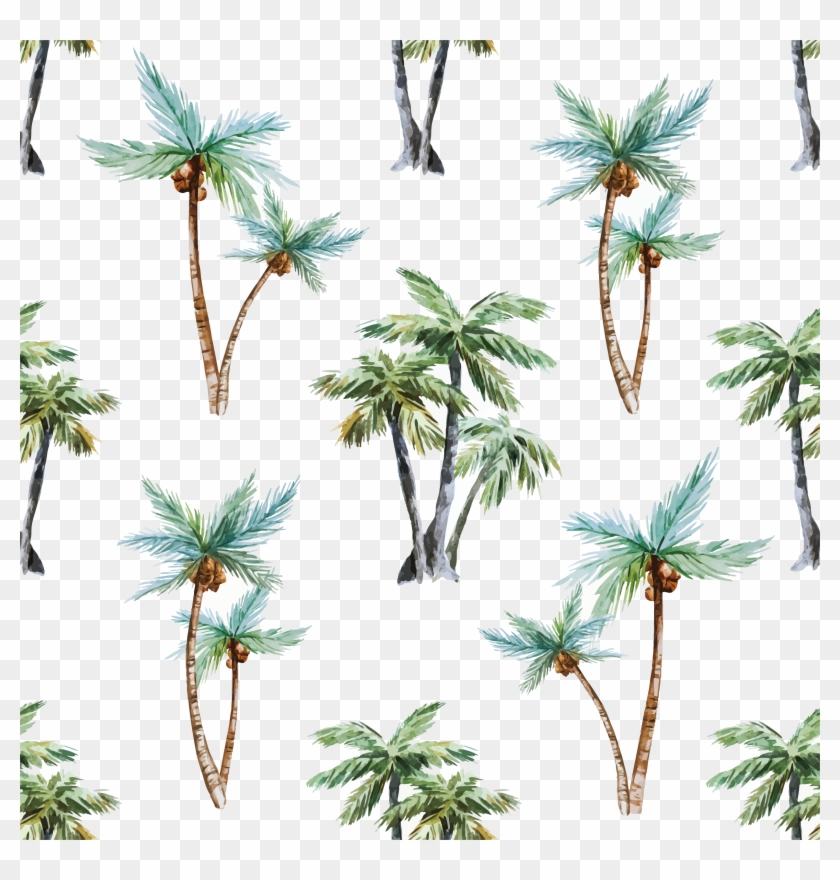 Arecaceae Watercolor Painting Tree Euclidean Vector - Palm Trees Watercolor #862558