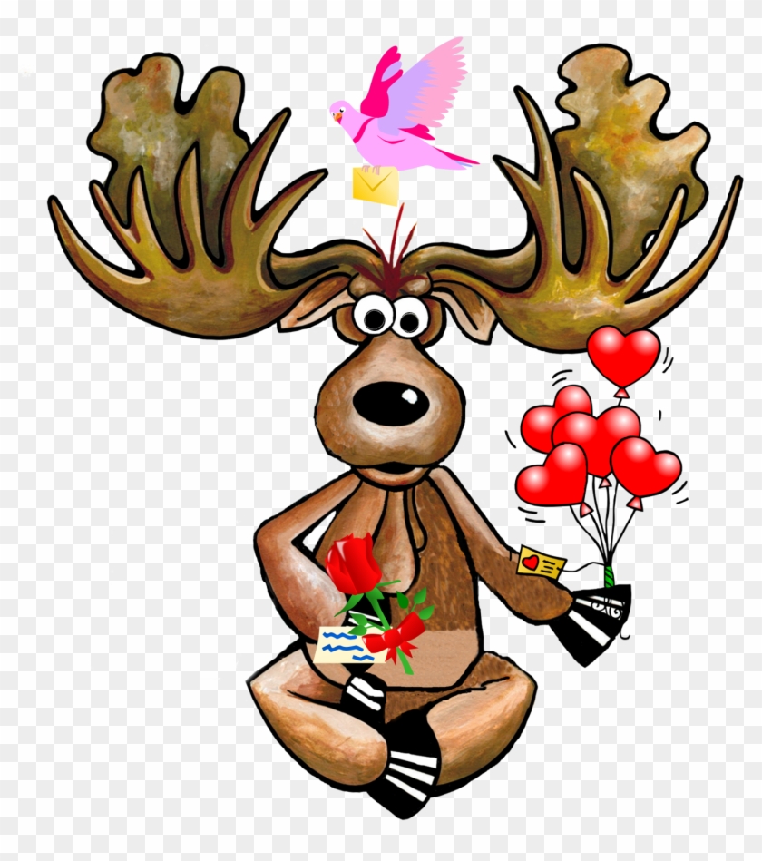 Maurice Getting In The Valentine's Mood - Christmas Moose Shower Curtain #862789