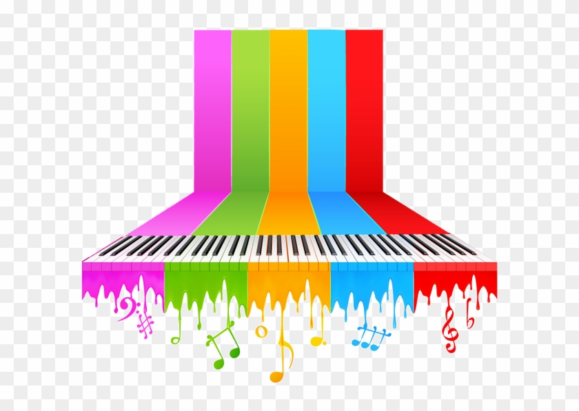 Piano Background Music Musical Note - Color Music Notes Png #862970