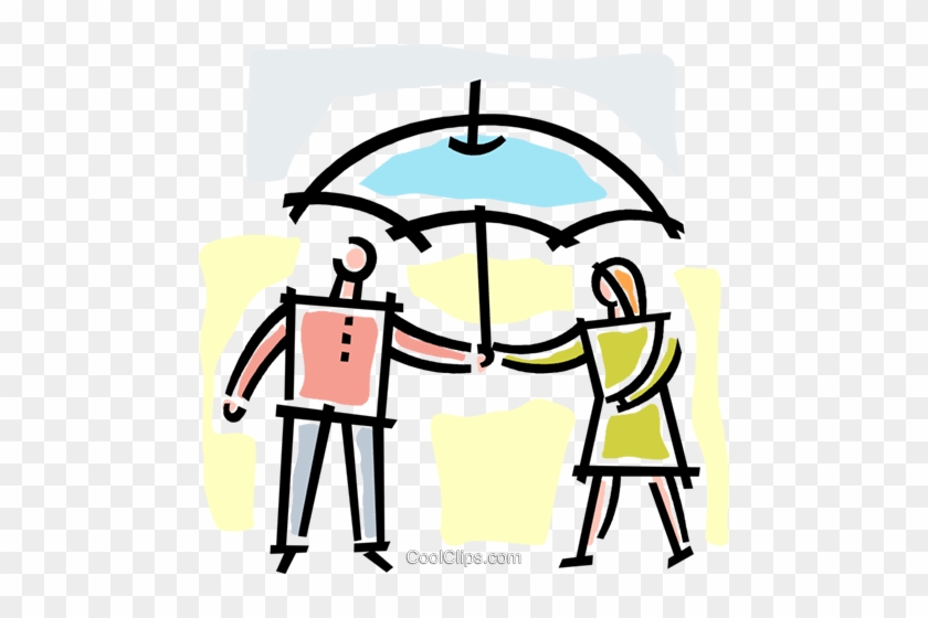 Two People Standing Under An Umbrella Royalty Free - Two People Standing Under An Umbrella Royalty Free #862998