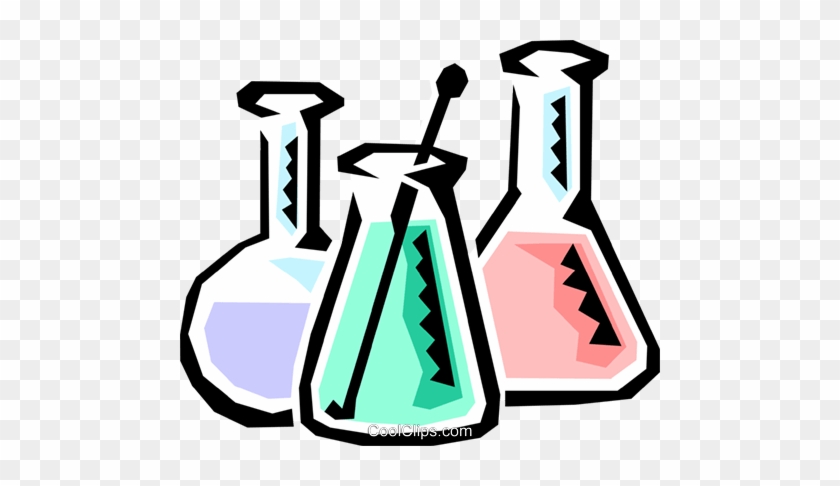 Beakers Royalty Free Vector Clip Art Illustration - Chemikalien Clipart #863088