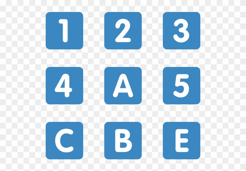 Characters And Numbers - Number Icon Png Blue #863225
