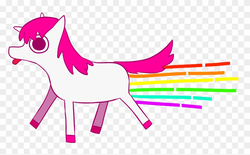 Unicorn Pony Drawing Clip Art - Derp Unicorn On Rainbow #863251