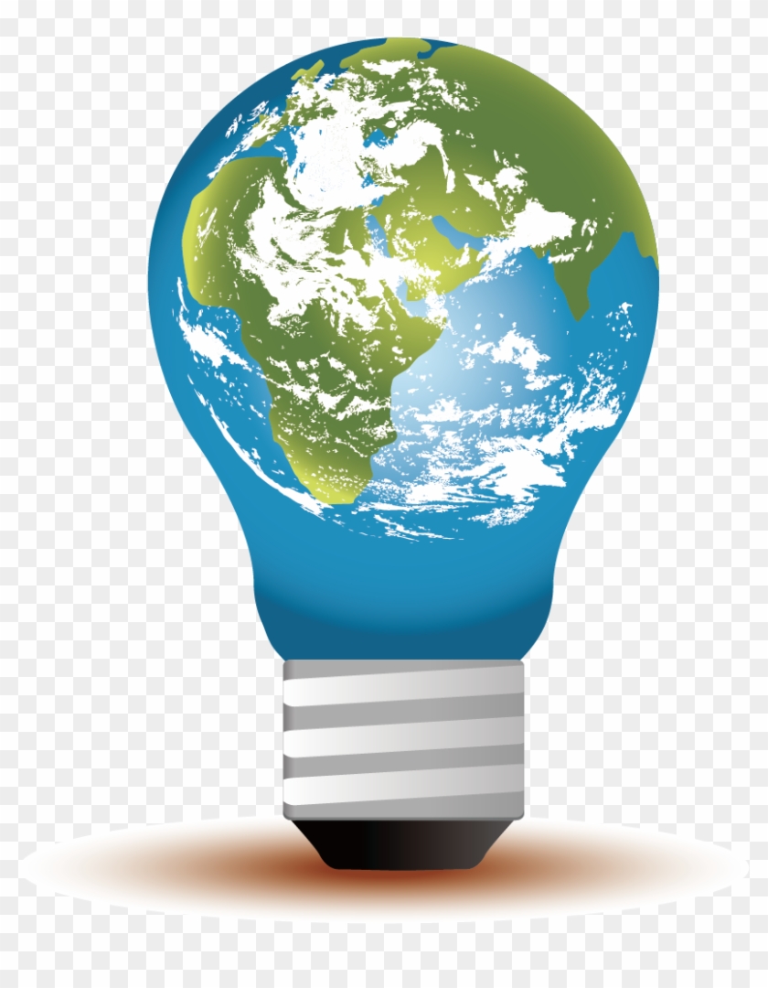 Vector Bulb Earth - Earth Light Bulb Png #863283