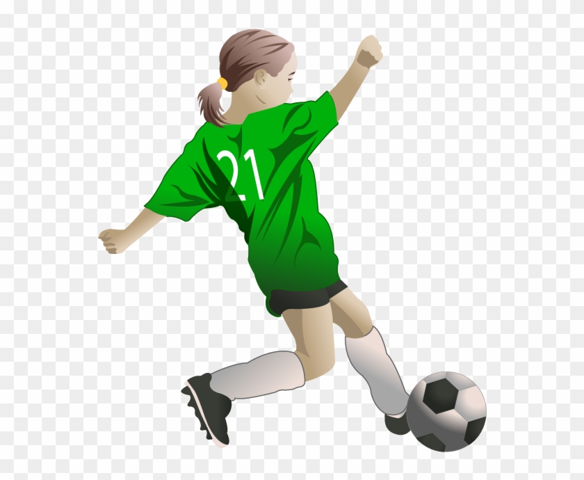 Soccer Girls Clipart - Girl Soccer Player Clipart #863424