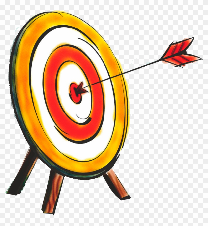 Bullseye Shooting Target Arrow Archery Clip Art - Arrow In Target Png #863495
