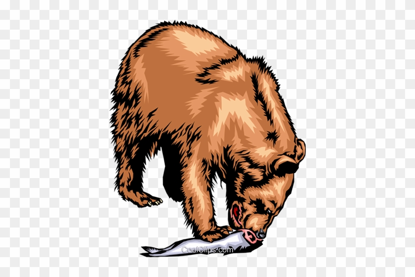 Grizzly Bear Eating A Salmon Royalty Free Vector Clip - Going On A Bear Hunt #863655
