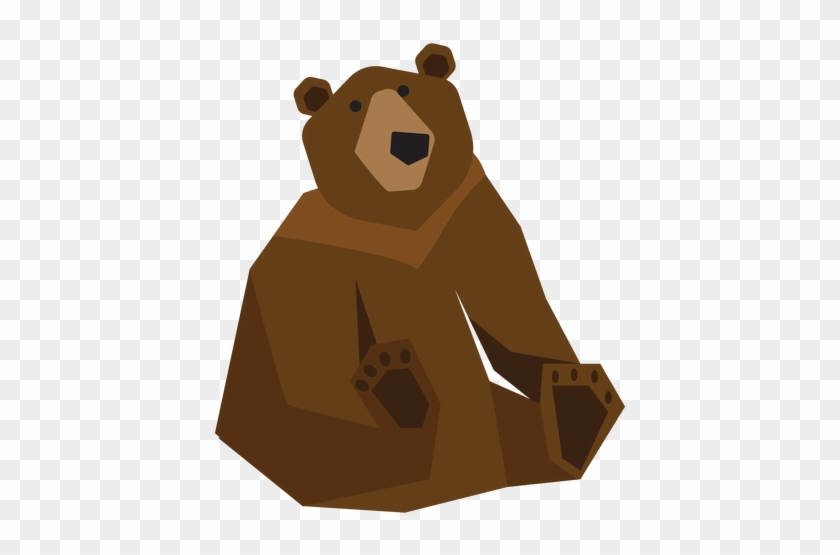 Grizzly Bear Sitting Illustration Transparent Png - Bear #863677