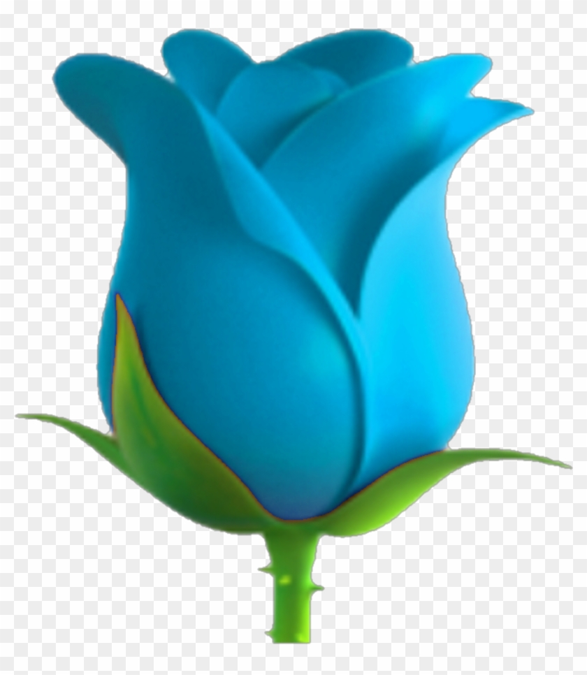 Emojisticker Emoji Blueemoji Blue Rose Flower Bluerose - Rose Emoji #863867