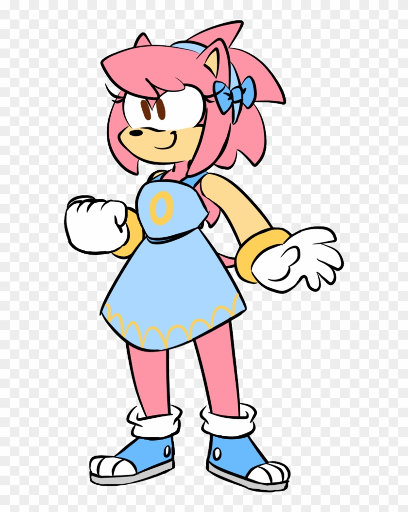 Amy Rose In Blue By Arglepurr - Cartoon #863885