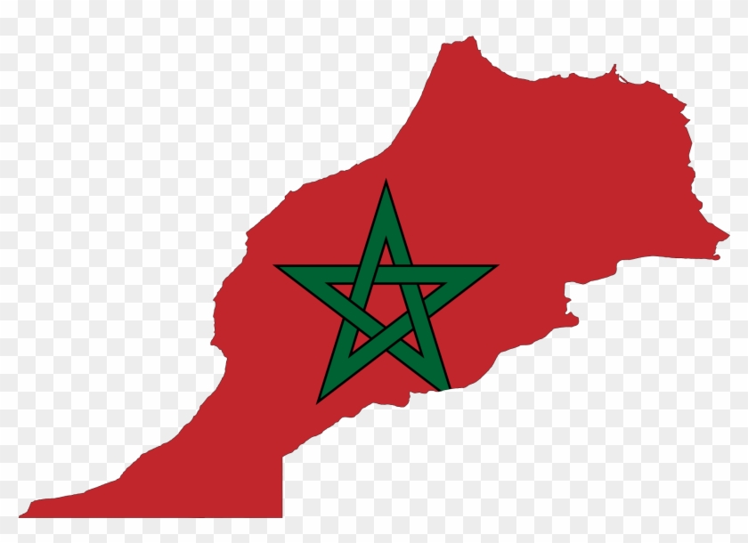 Flag Map Of Morocco - Morocco Flag Map #864046