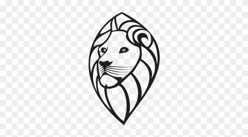 Black And White Lion Logo Template Free Vector And - Line Art #864118