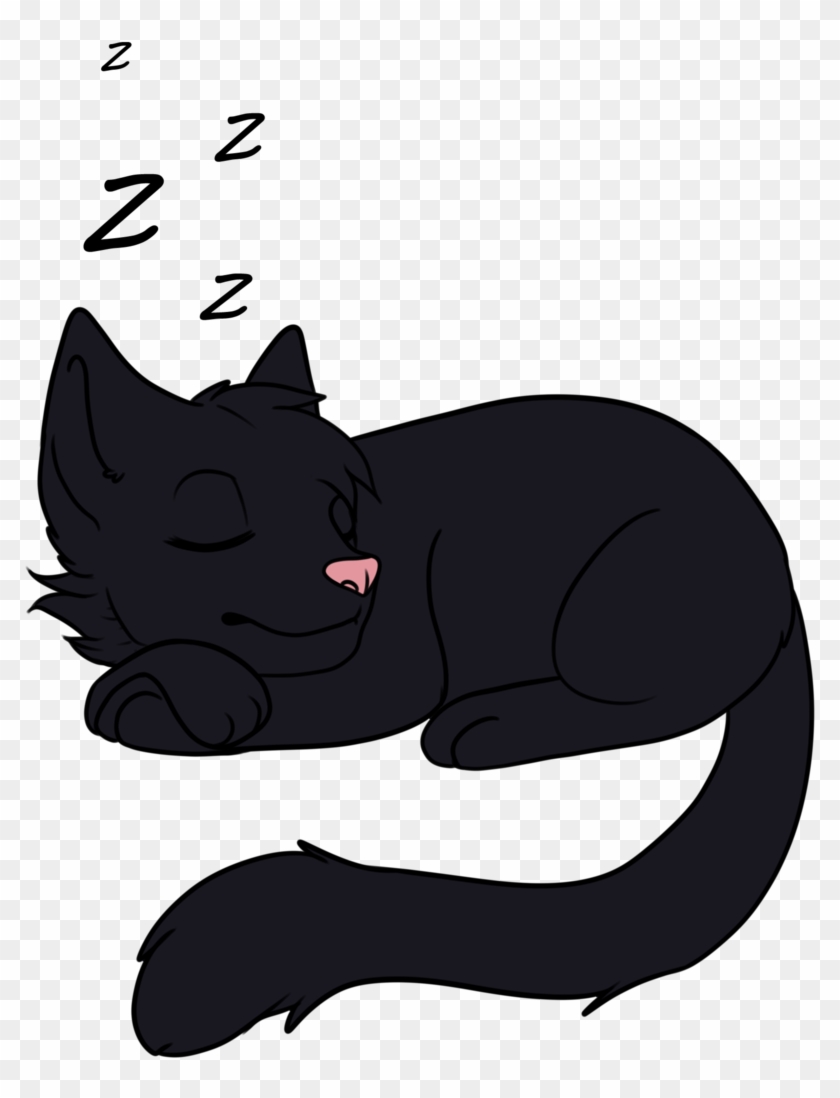 Thefrizzykitten Sleepy Cat Redbubble Design By Thefrizzykitten - Black Cat Sleeping Cartoon #864303