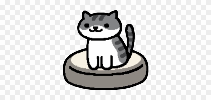 Pickles Sitting On The Black And White Cushion - Neko Atsume Cats Sitting #864334