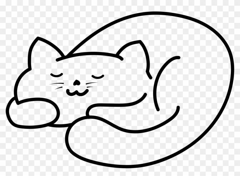 Open - Sleeping Cat Png Cartoon #864339