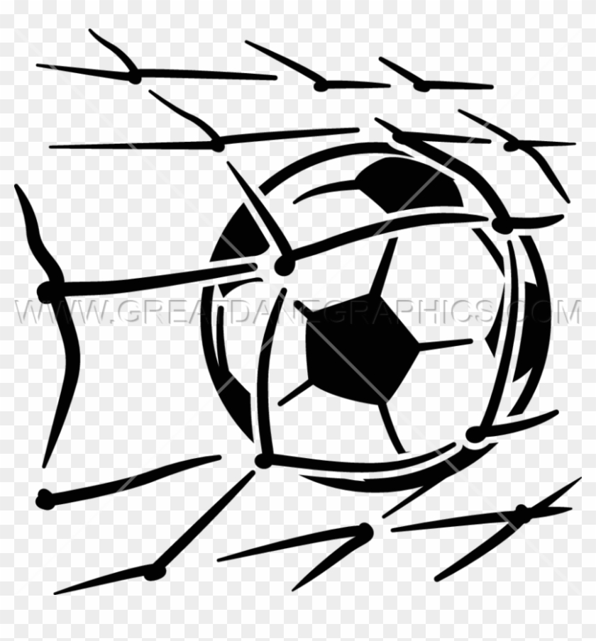 Soccer Ball Net Production Ready Artwork For T Shirt - Soccer Ball In Net Clipart #864426