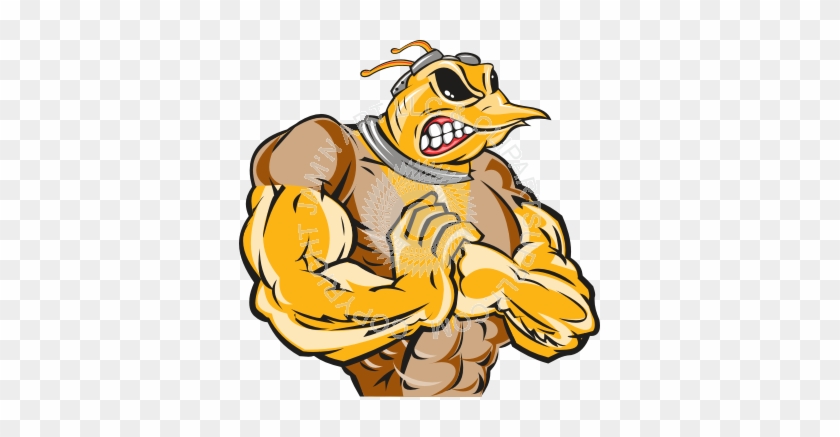 Tough Hornet With Fist In Hand - Strong Dog Transparent Cartoon #864653