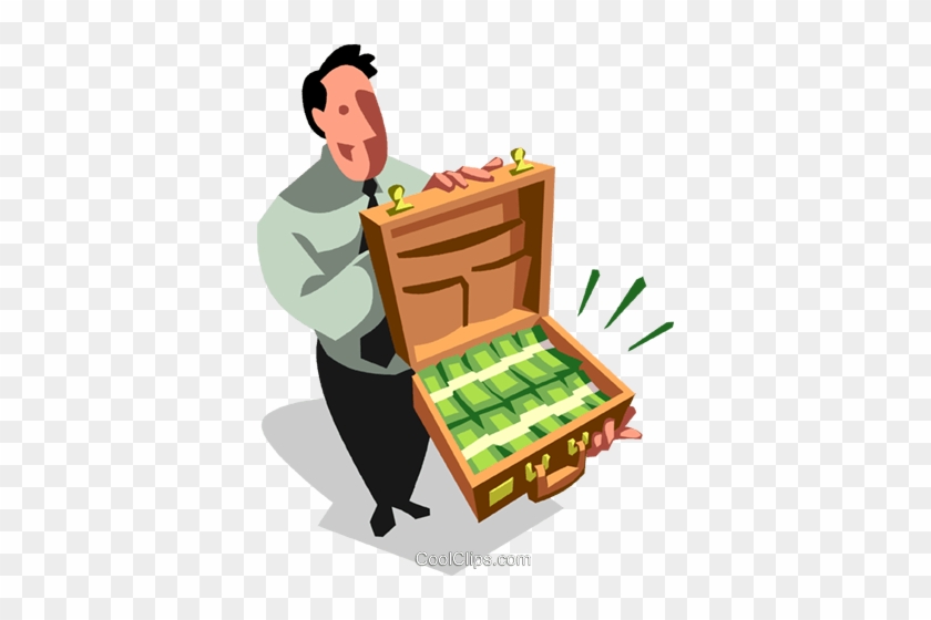 Man With A Briefcase Full Of Money Royalty Free Vector - Illustration #864821