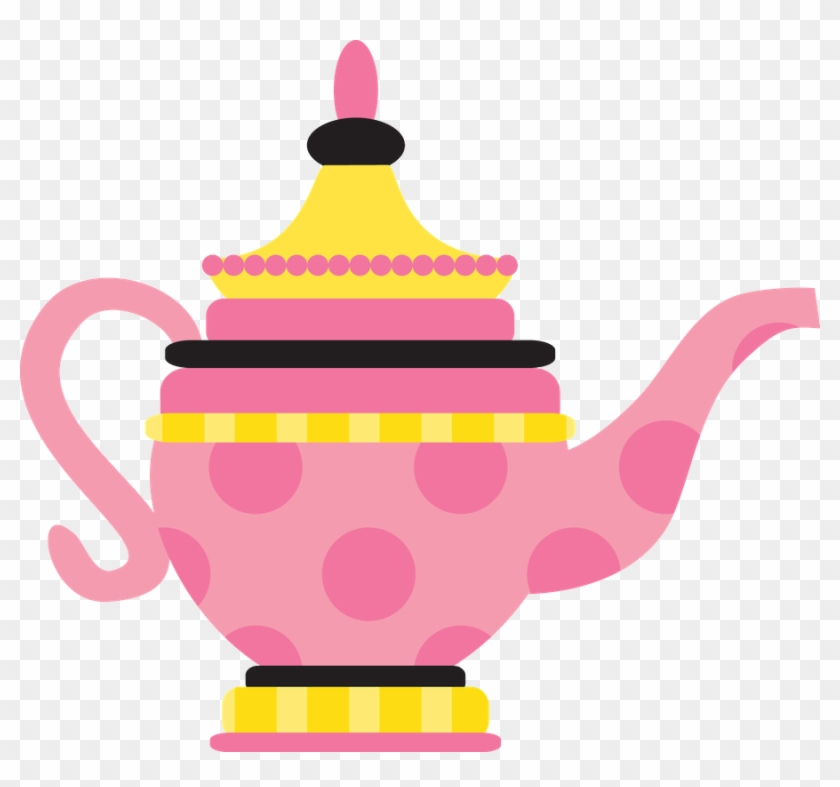 Shop Alice In Wonderland Pink Teapot Sticker Created - Tea Party Clip Art #864930