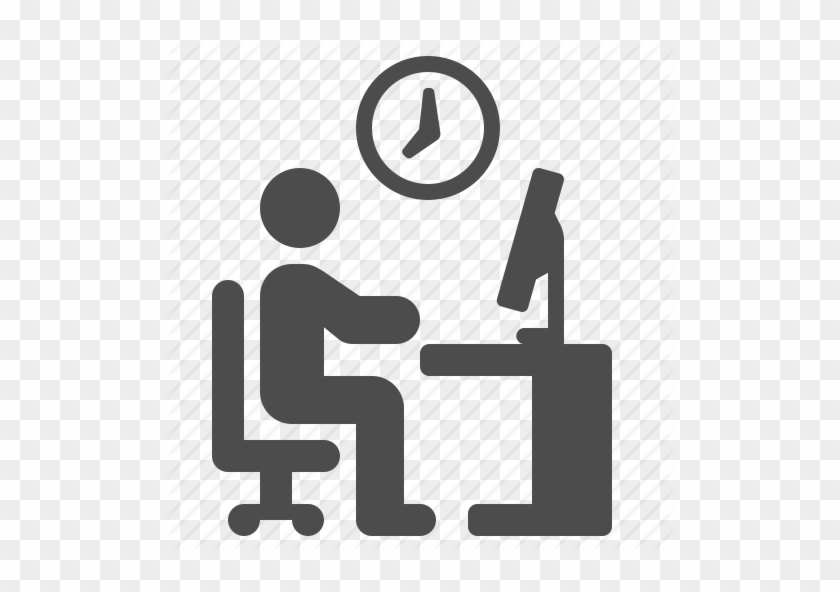 Working On Icon - Working At Desk Icon #865153