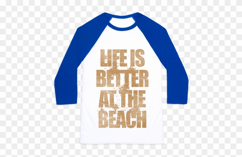 Life Is Better At The Beach Baseball Tee - Workin' My Fluff Into Buff Raglan: Funny Workout Raglan #865264