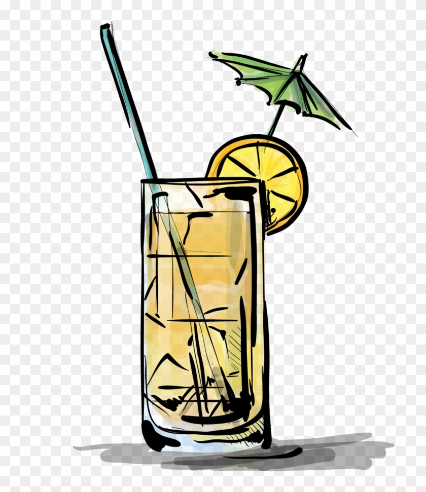 Drink Illustrations - - Mai Tai Cocktail Recipe Drink Picture On Stretched #865289