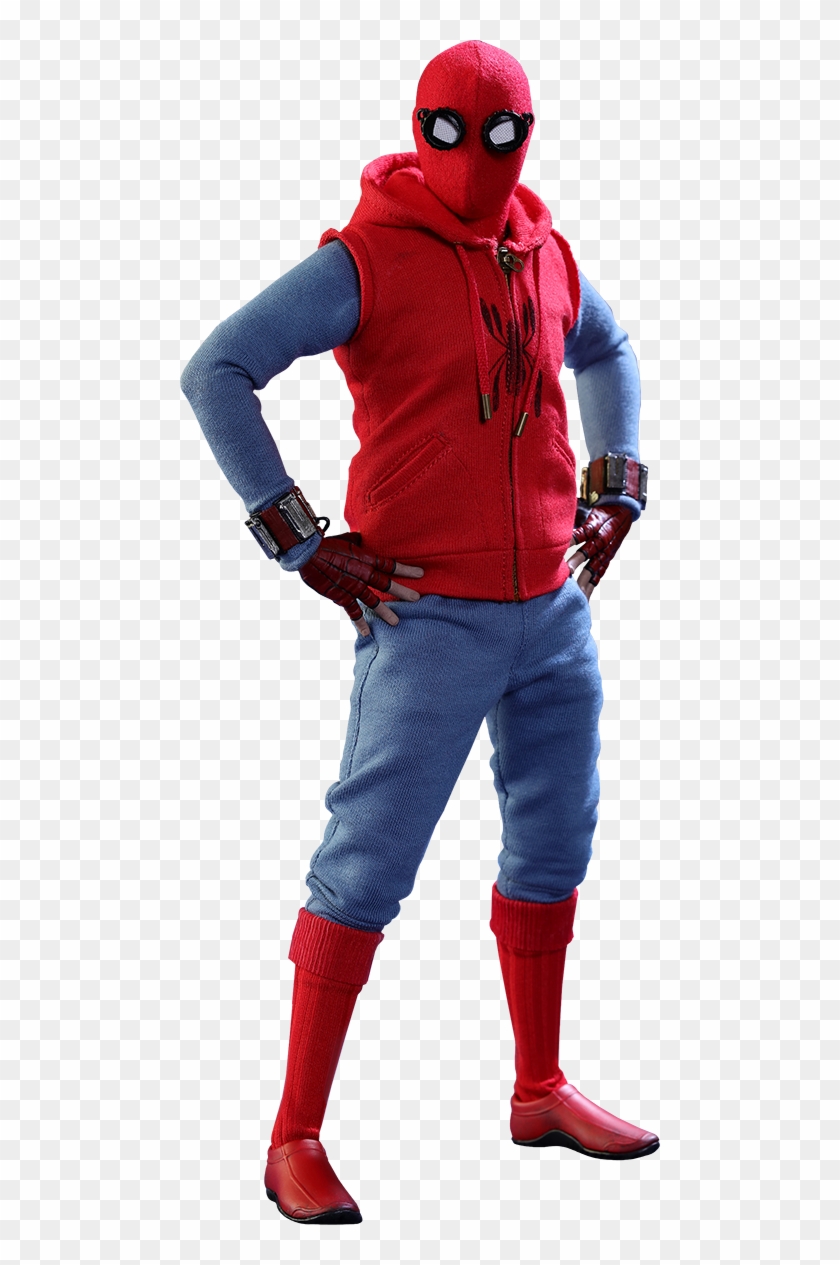 It Also Comes With A Finely Tailored Outfit Featuring - Spiderman Homecoming Homemade Suit #865486