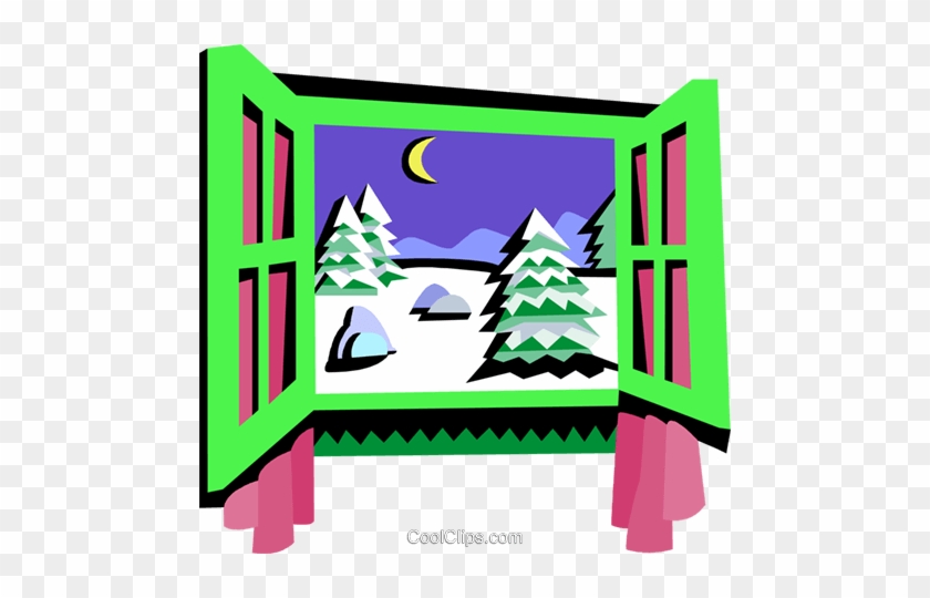Window Frame, Winter Scene Royalty Free Vector Clip - Clip Art #865494